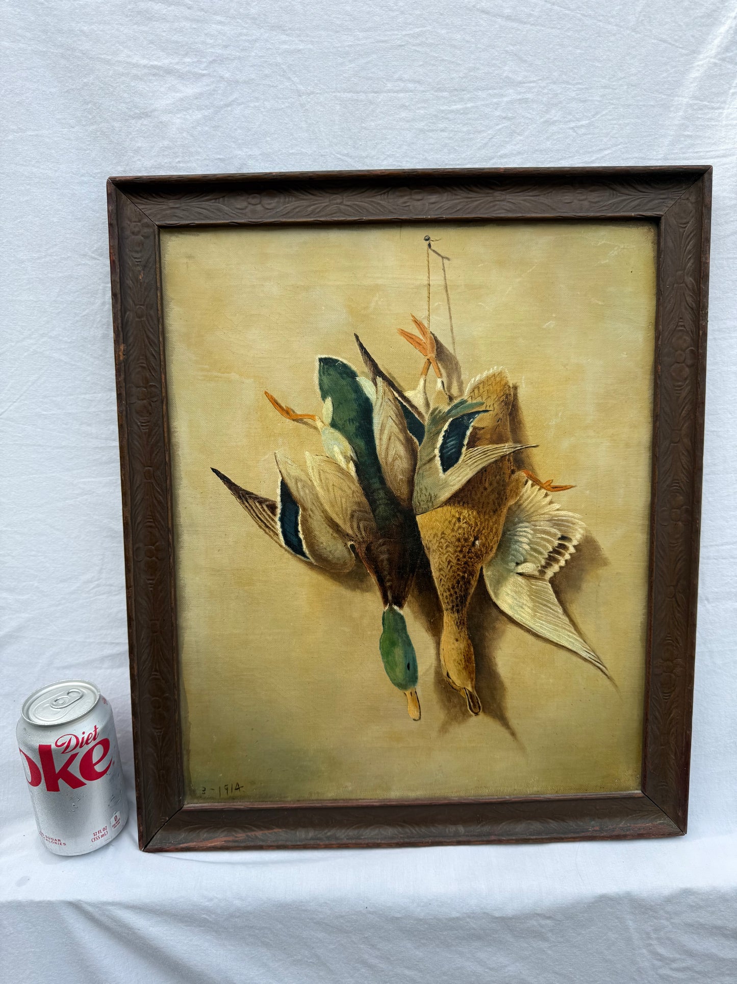 Mallard Dead Mount Painting (1914) Frame: 16.5x19in