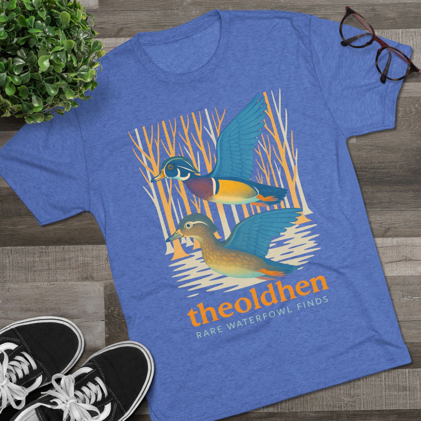 The Old Hen Logo Tee (Tri-blend Royal Blue S-2X)