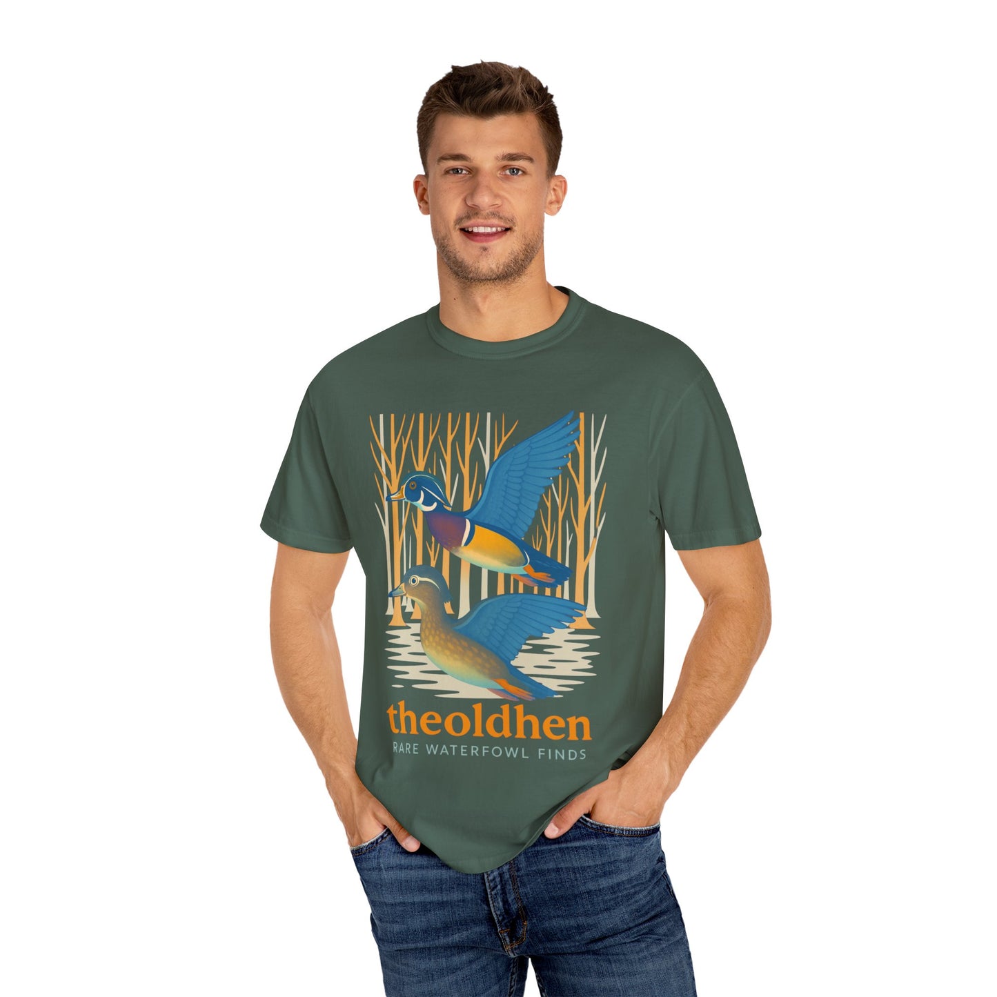 The Old Hen Logo Tee in Spruce (Comfort Colors S-4X)
