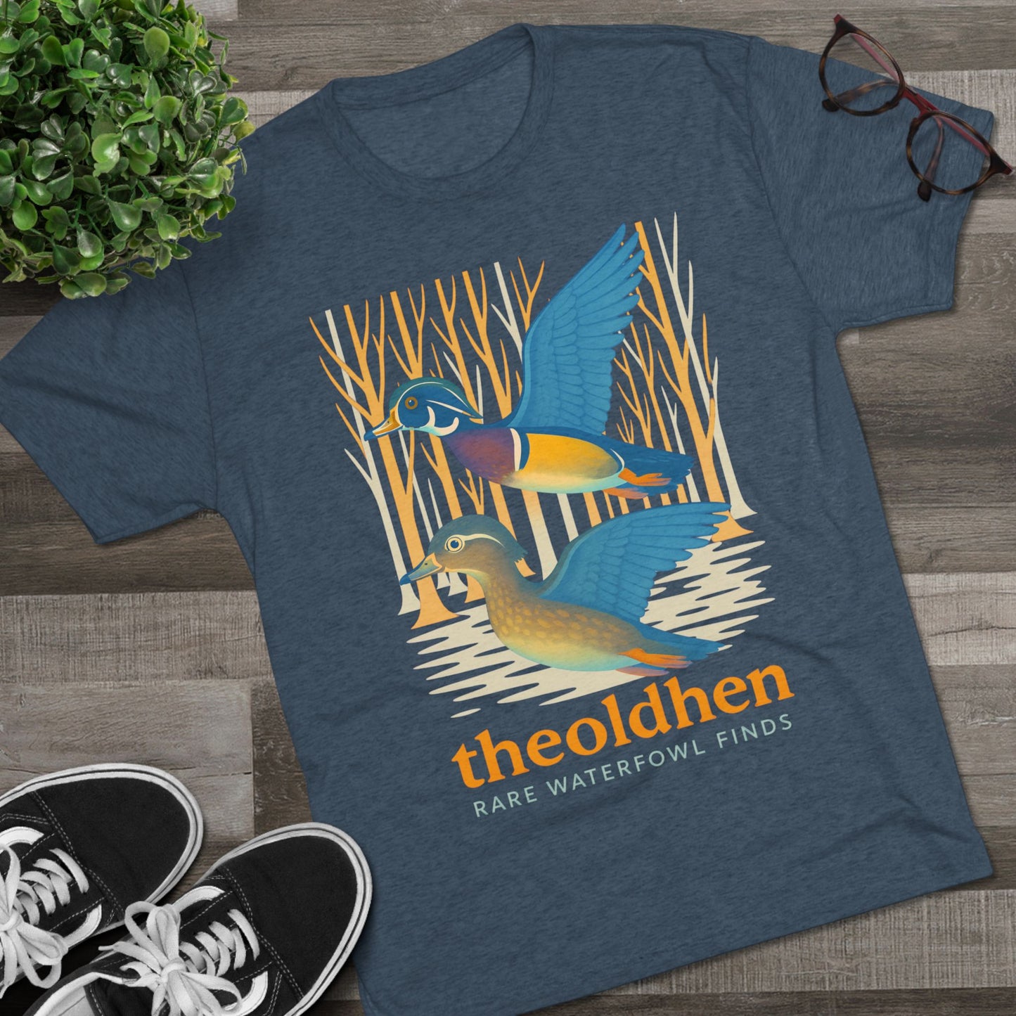 The Old Hen Logo Tee (Tri-blend Indigo S-2X)