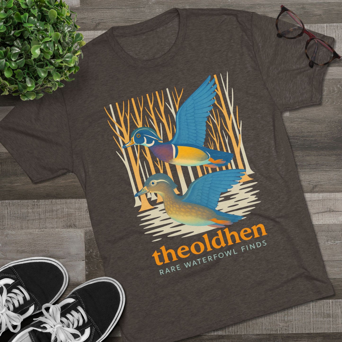 The Old Hen Logo Tee (Tri-blend Brown S-2X)