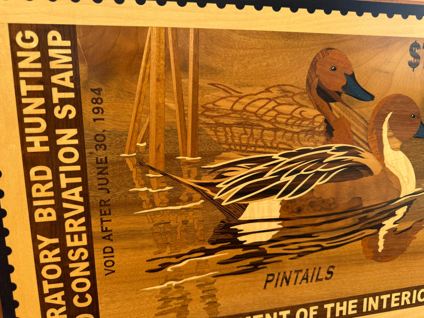 Hudson River (Wood) Inlay Pintails (1984) Frame: 25x20in