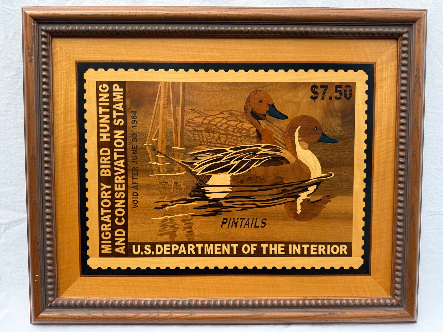 Hudson River (Wood) Inlay Pintails (1984) Frame: 25x20in