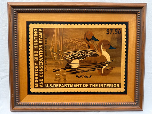 Hudson River (Wood) Inlay Pintails (1984) Frame: 25x20in