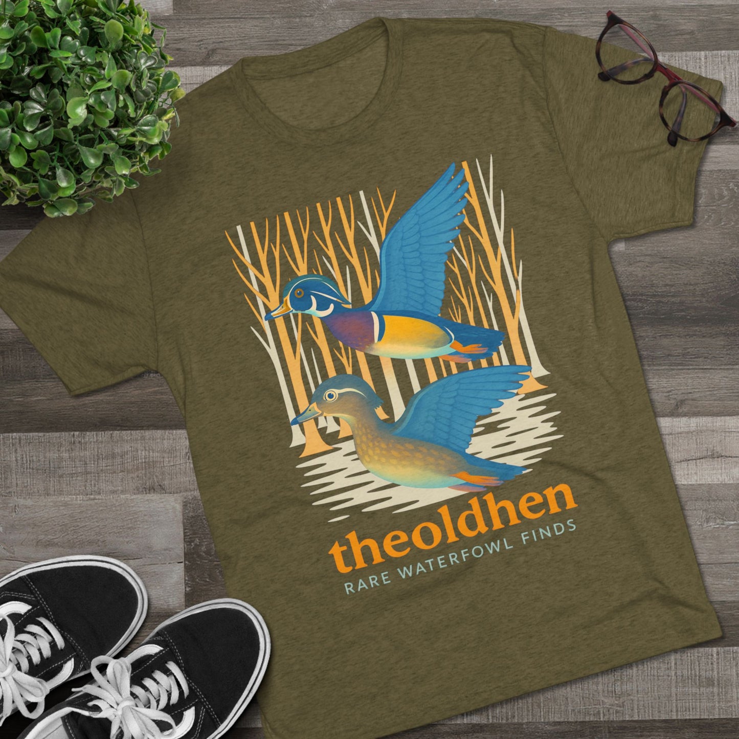 The Old Hen Logo Tee (Tri-blend Olive S-2X)