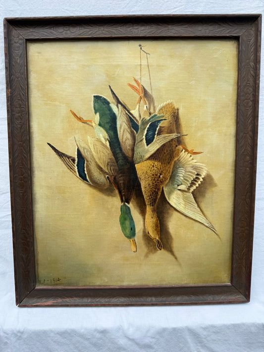 Mallard Dead Mount Painting (1914) Frame: 16.5x19in