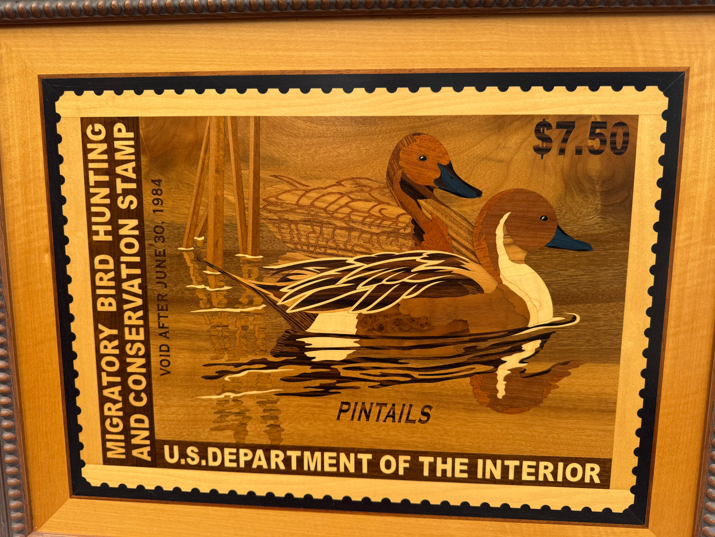 Hudson River (Wood) Inlay Pintails (1984) Frame: 25x20in