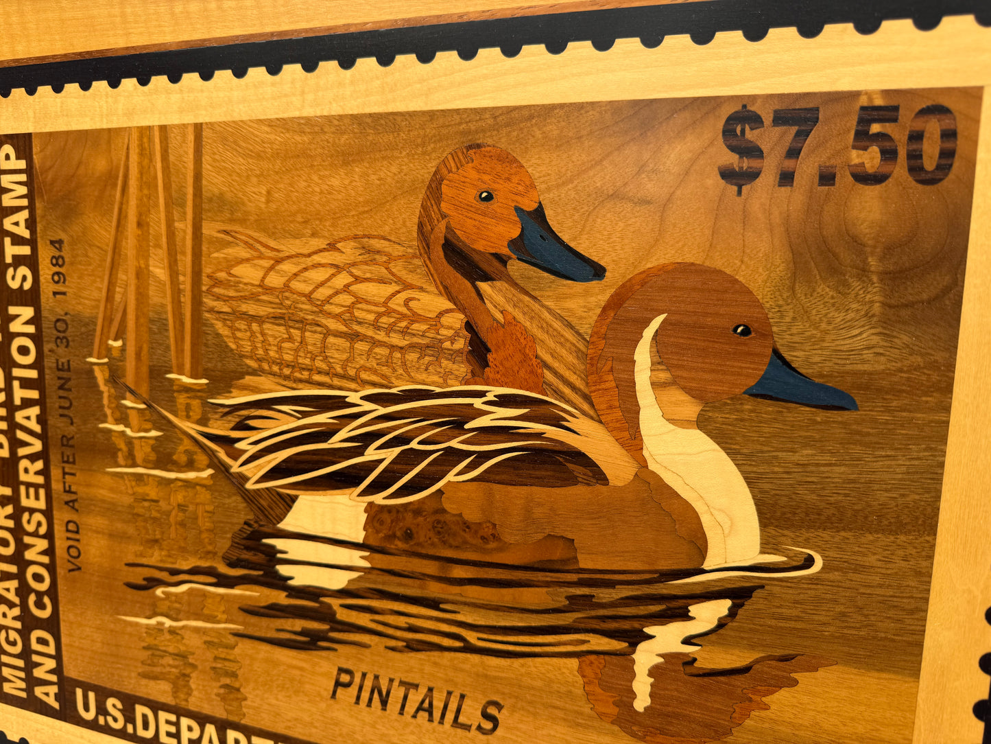Hudson River (Wood) Inlay Pintails (1984) Frame: 25x20in